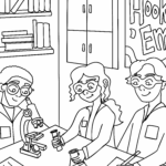 Illustration of students in a science lab