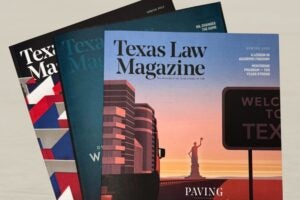 Stack of three Texas Law Magazines