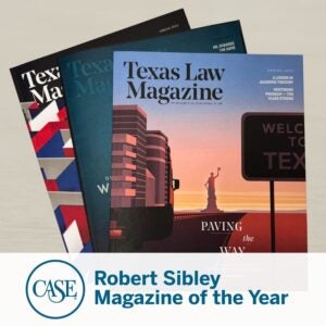 Stack of three Texas Law Magazines
