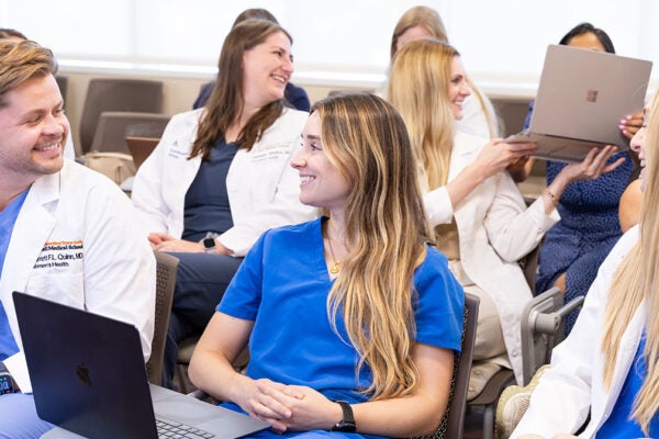 Medical students in a classroom