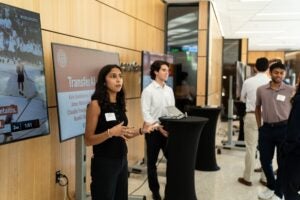 Students presenting a project.