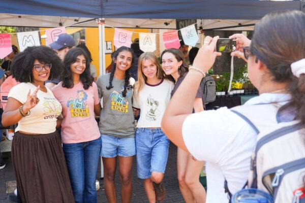 A group of students poses for a photo
