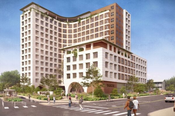 Rendering of first dedicated residence hall for law students.