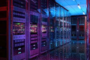 Data center server racks.