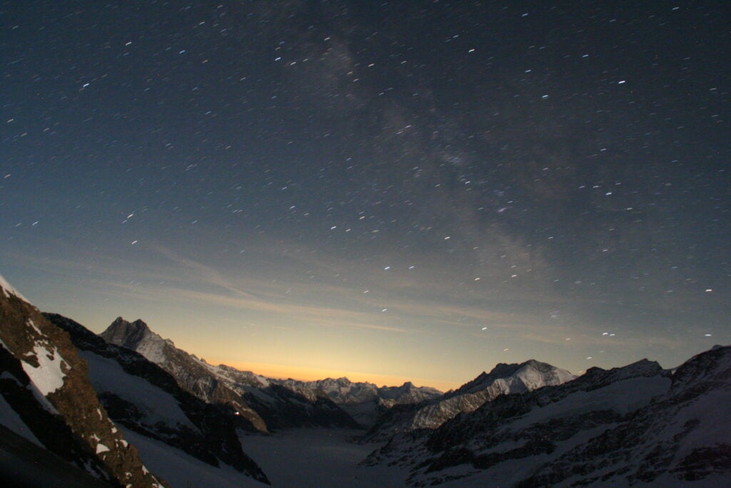 image of the Alps during sunset