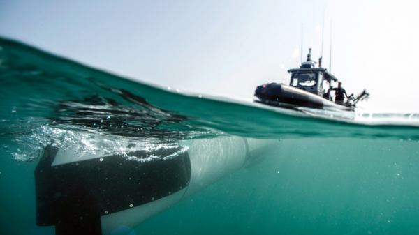 image from an underwater view of a sea vehicle