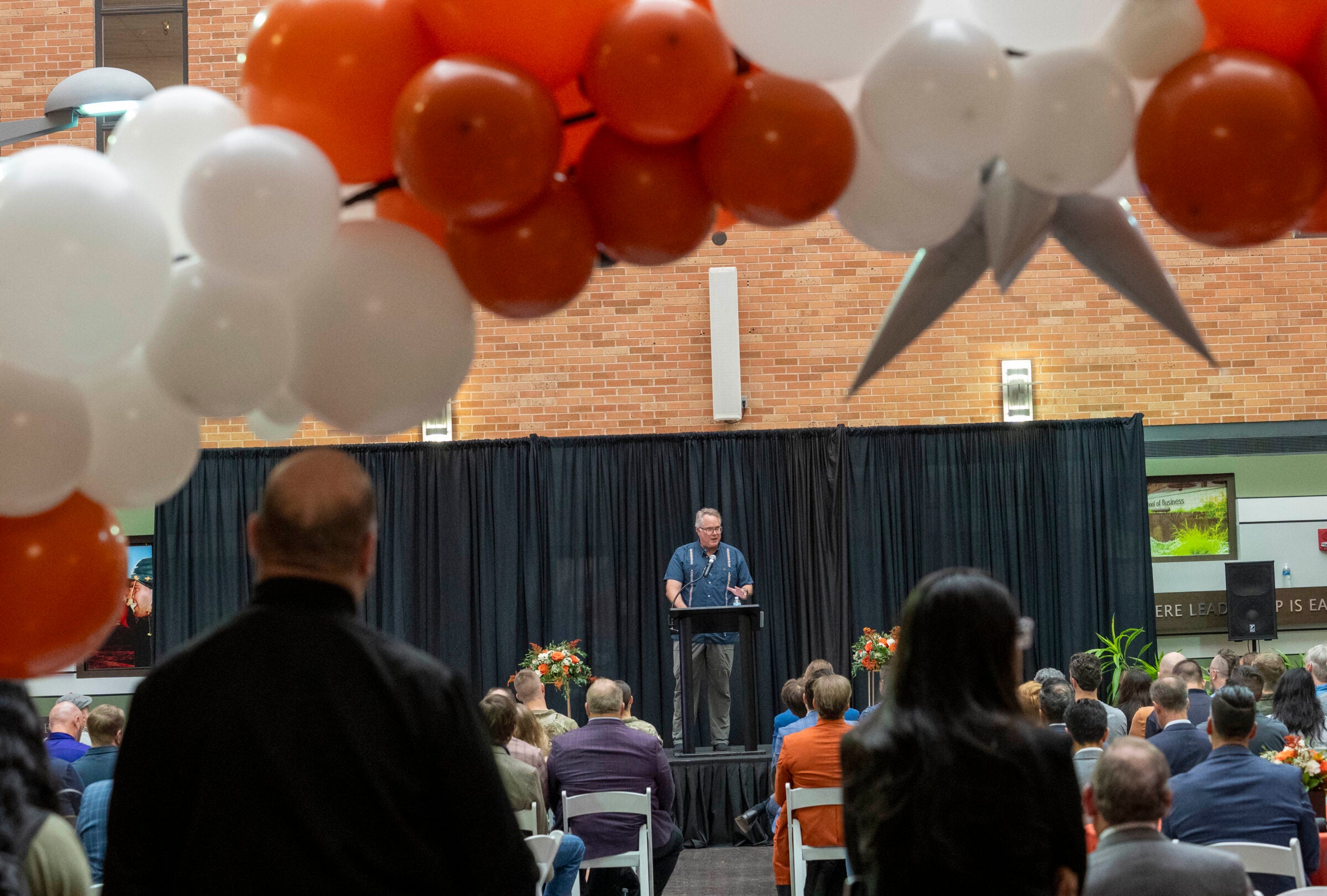 Texas Cyber Command Chief Timothy James “TJ” White giving remarks at UT-RSOC’s ribbon-cutting ceremony.