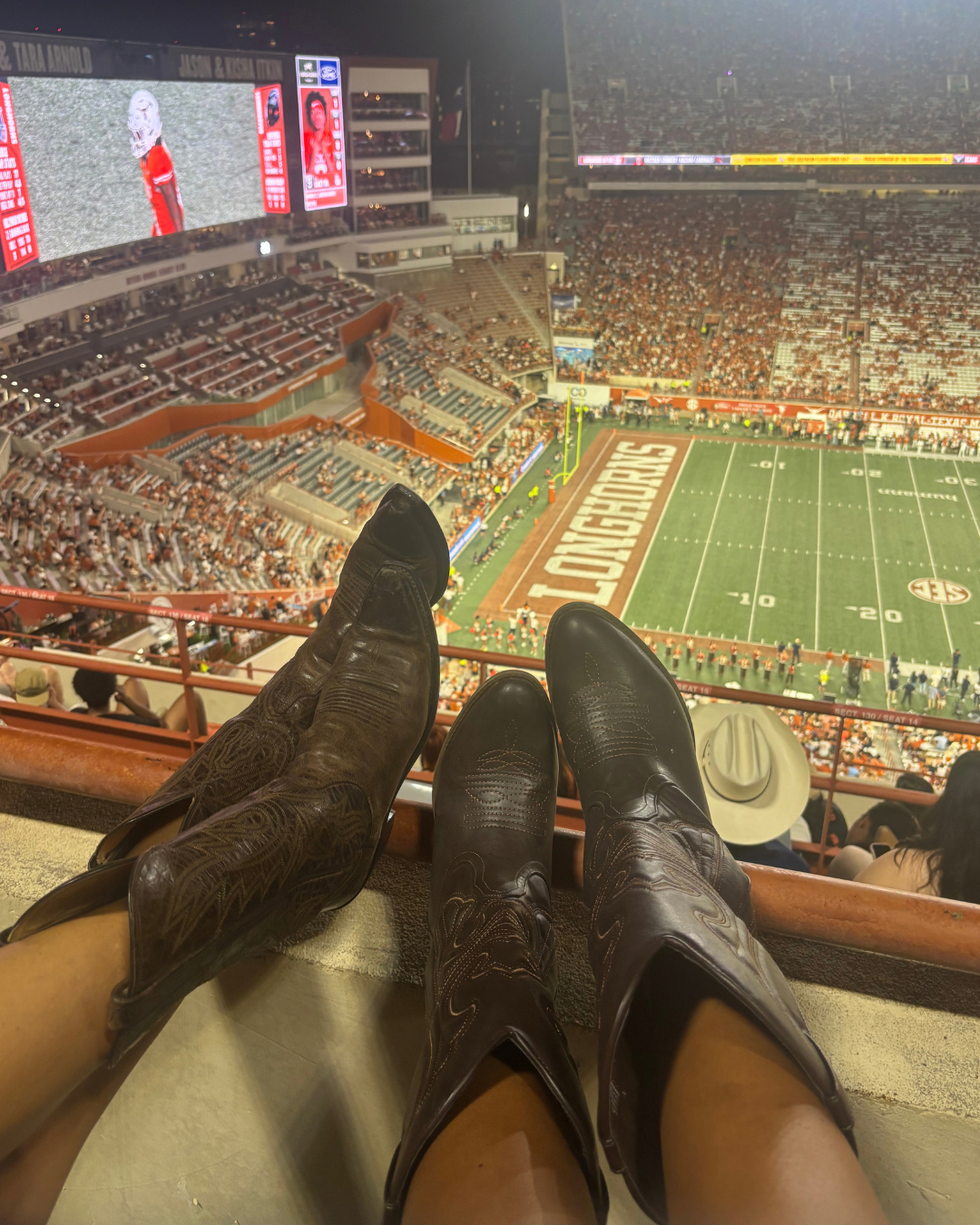 image of boots at a football game