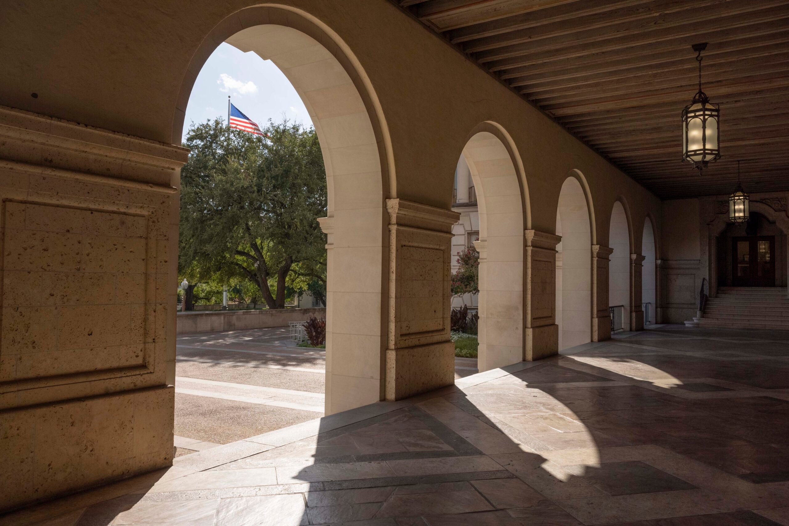 The loggia of the Main Building at The University of Texas at Austin.