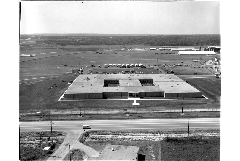 A black-and-white image of the original Applied Research Laboratories building.