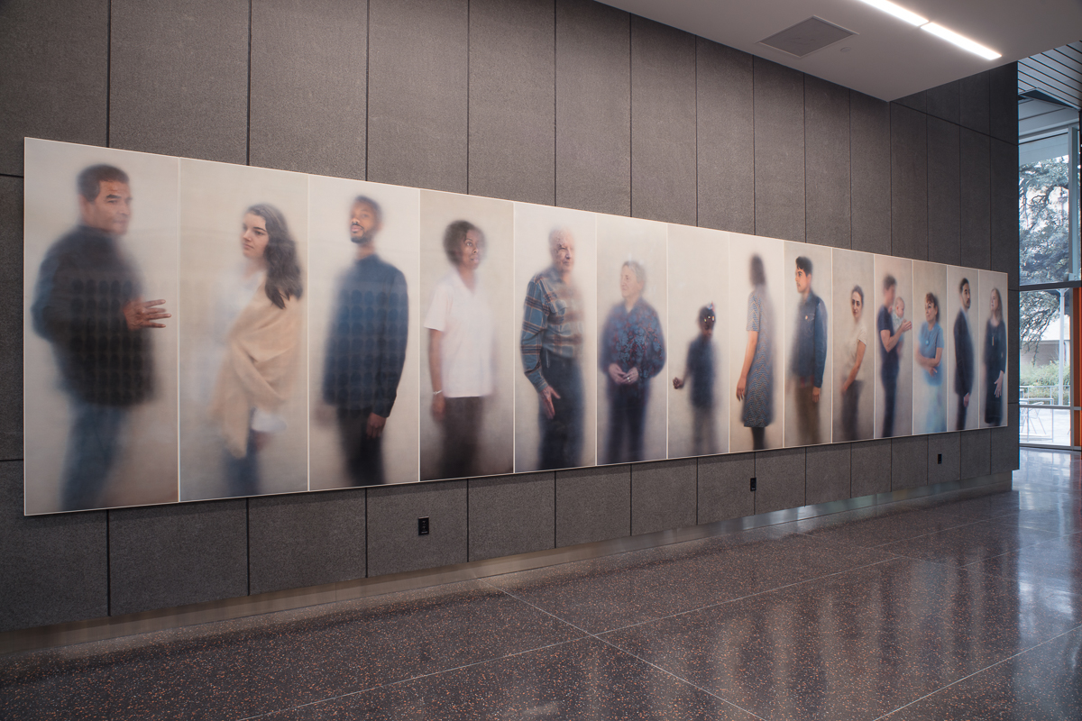 image of photographs featuring people in and out of focus