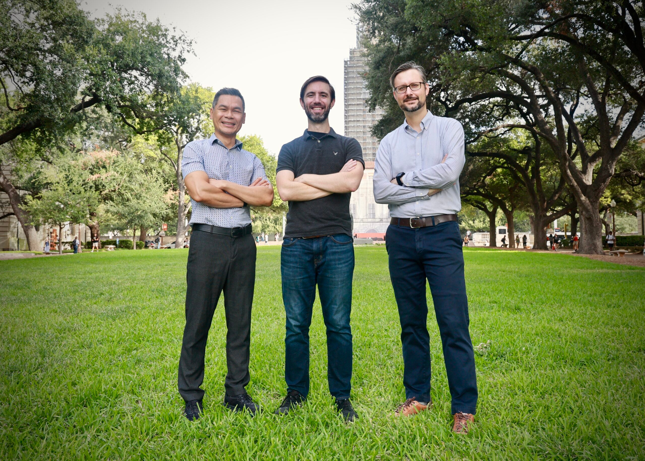 From left-right: Tan Bui-Thanh, Joshua Burby, David Hatch. Credit: Oden Institute