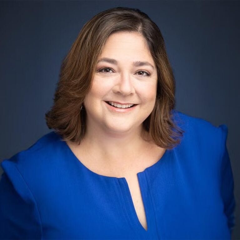 woman wearing blue blouse