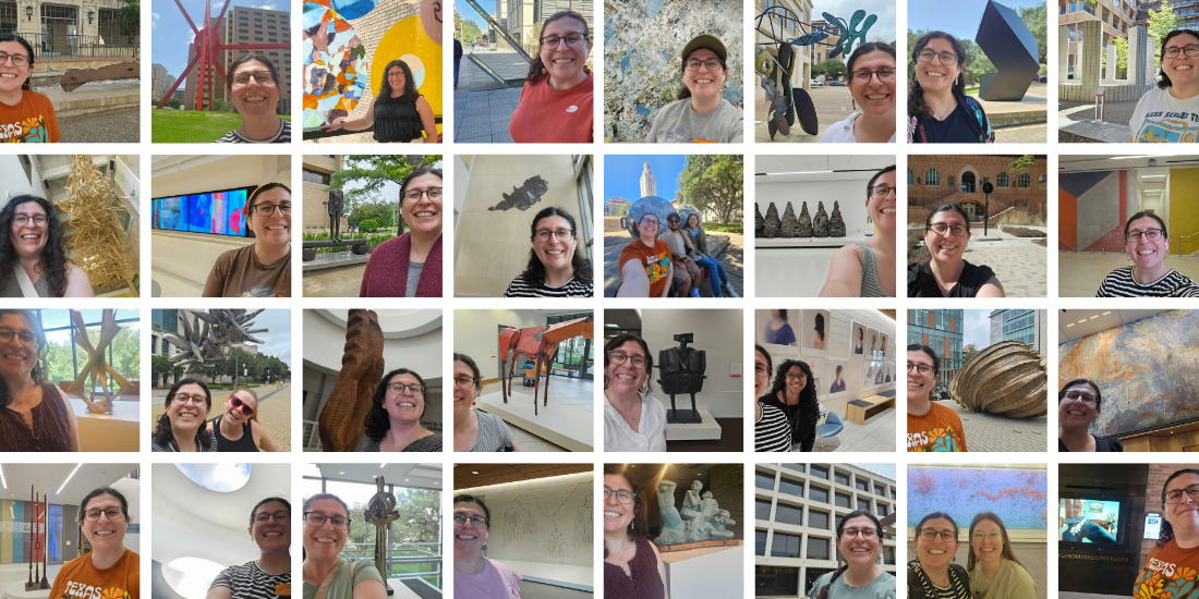 collage image of woman's selfies