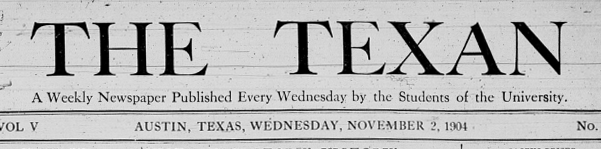 The Texan masthead from November 1904.