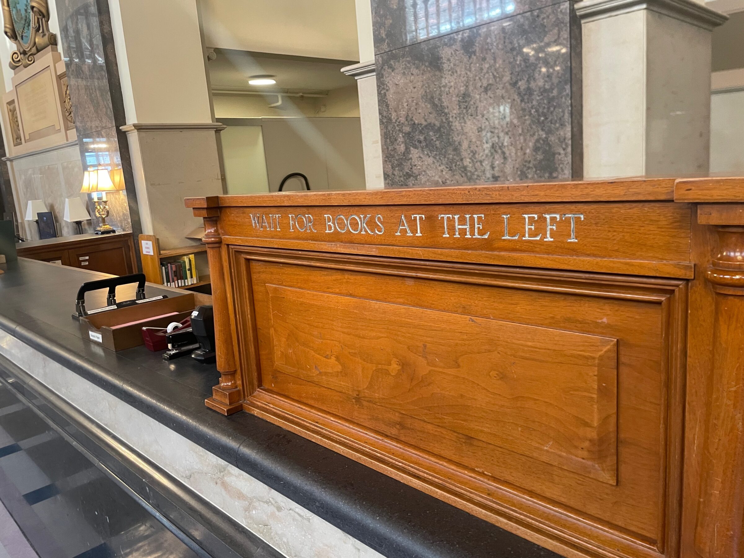 Books counter.